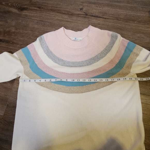 Boden Helena Cashmere Wool Blend Soft Multi Colored Striped Sweater SZ M - Picture 8 of 12